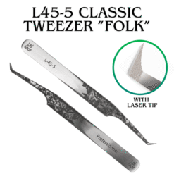 Le Mat L45-5 Folk Eyelash Tweezer – 45° Classic Tweezer with Laser Tip Grip | Professional Series