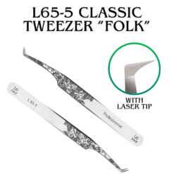 Le Mat L65-5 Classic Eyelash Tweezer – 65° Professional Tweezer with Laser Tip | Professional "Folk" Series