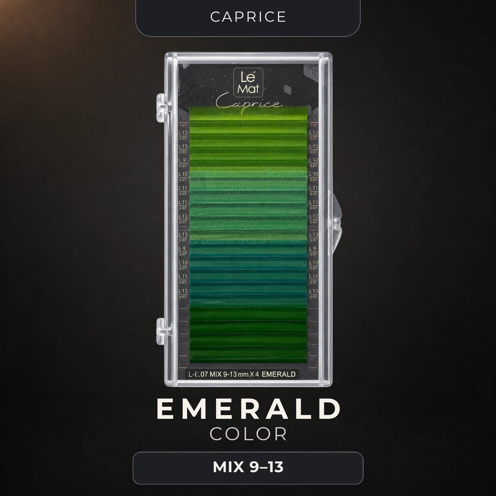 Caprice Emerald Colored Lash Mix 9–13mm